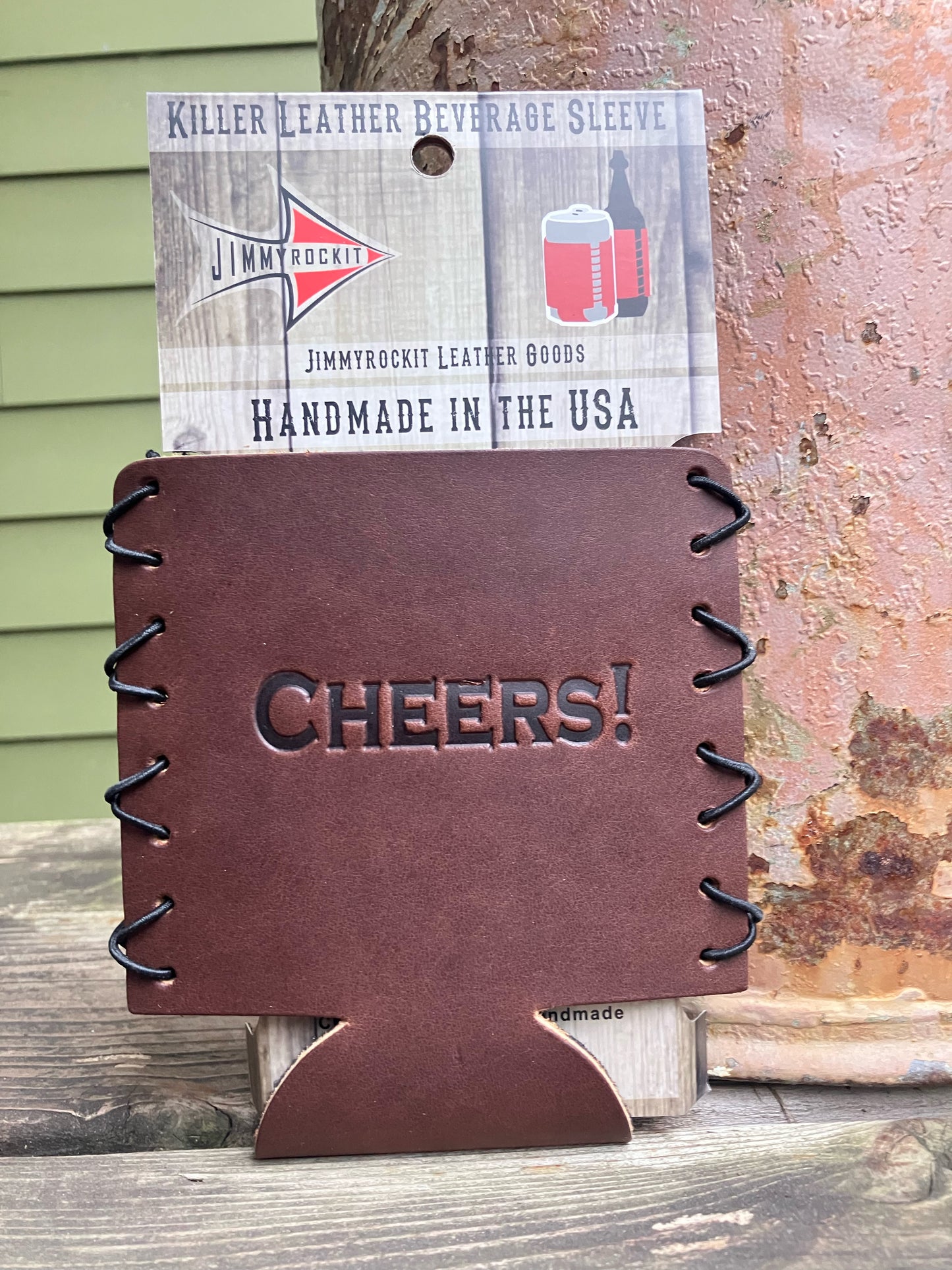 Leather Koozie - Cheers