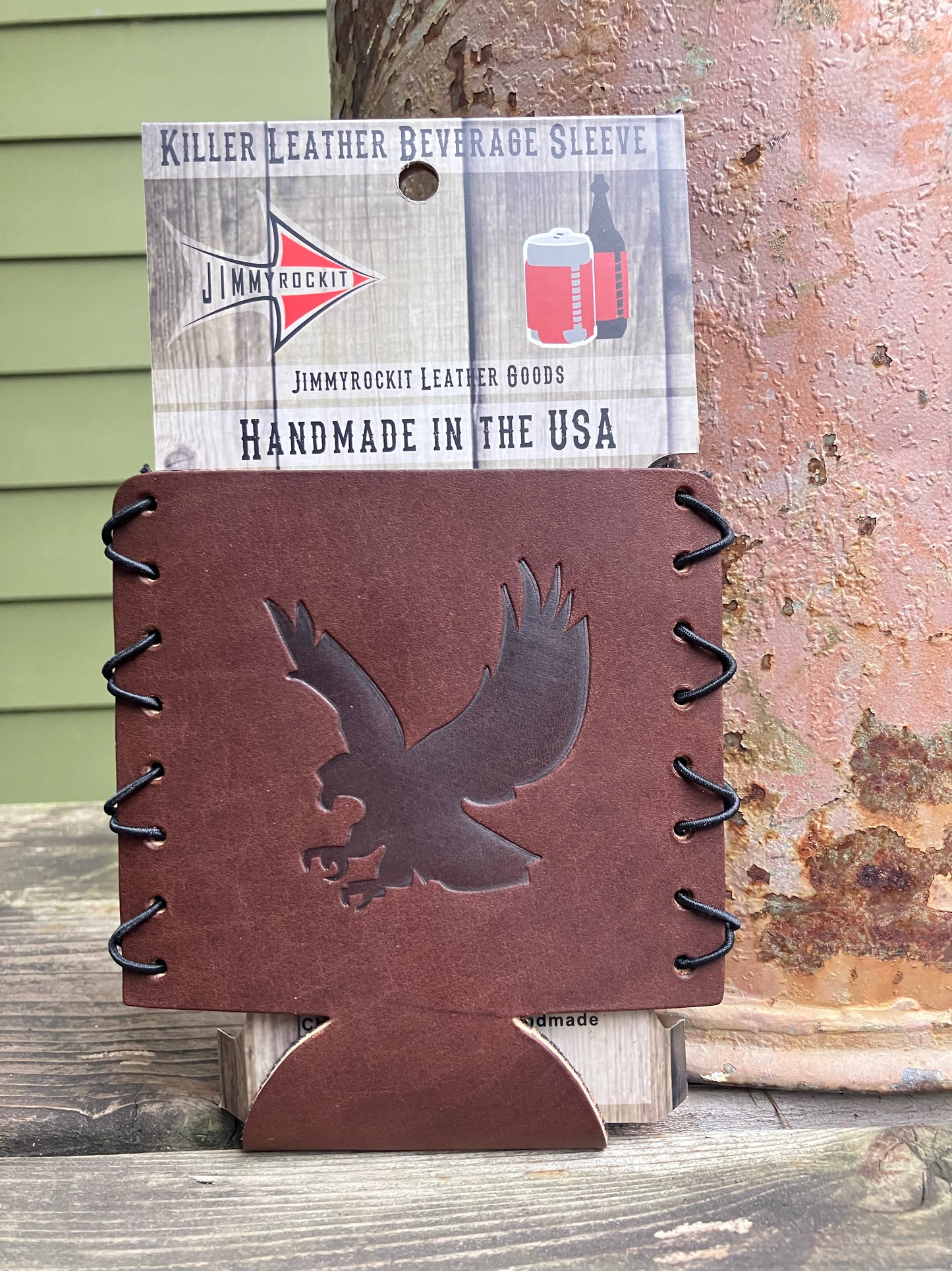 Leather Koozie - Eagle