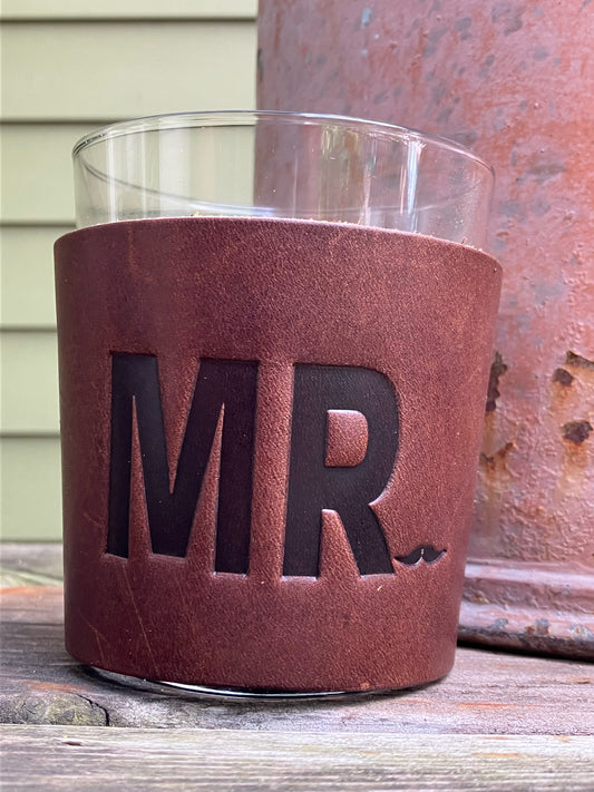 Leather Wrapped Whiskey Glass - Mr.