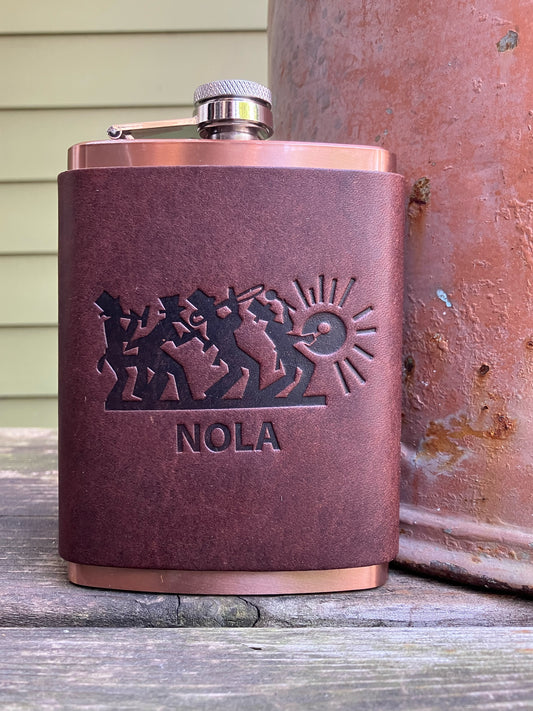 Leather Flask - New Orleans Second Line