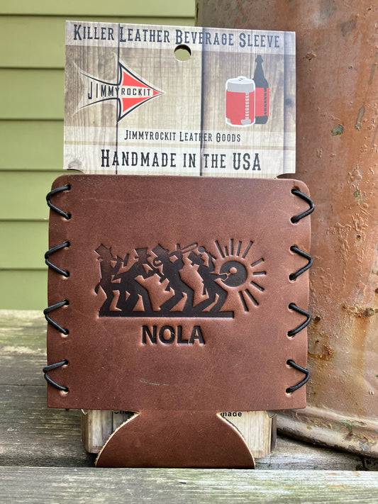 Leather Koozie - New Orleans Second Line