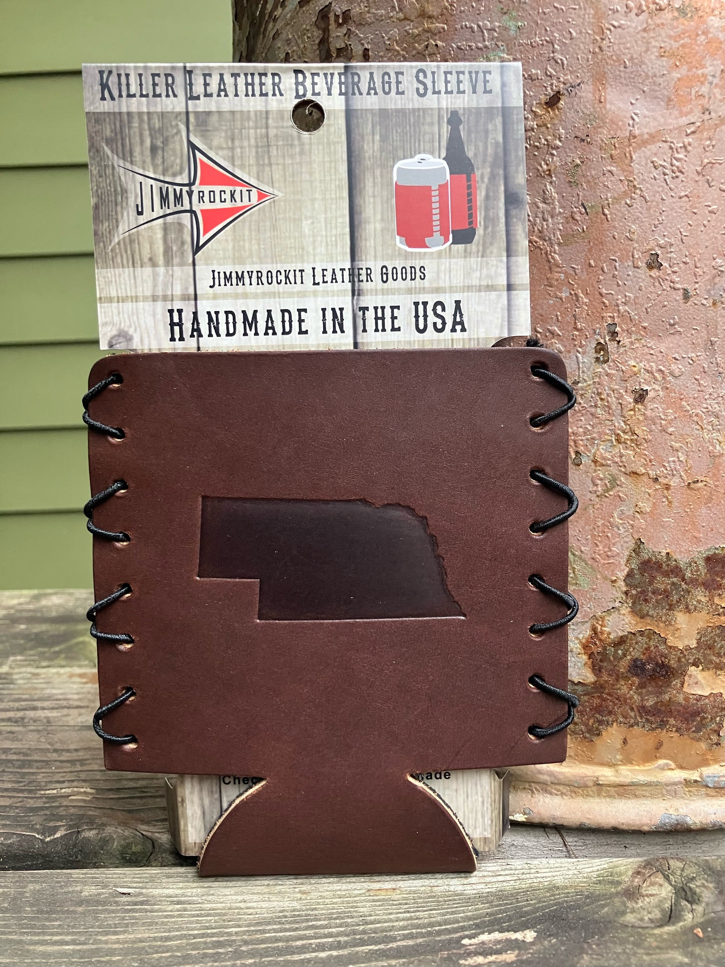 Leather Koozie - Nebraska