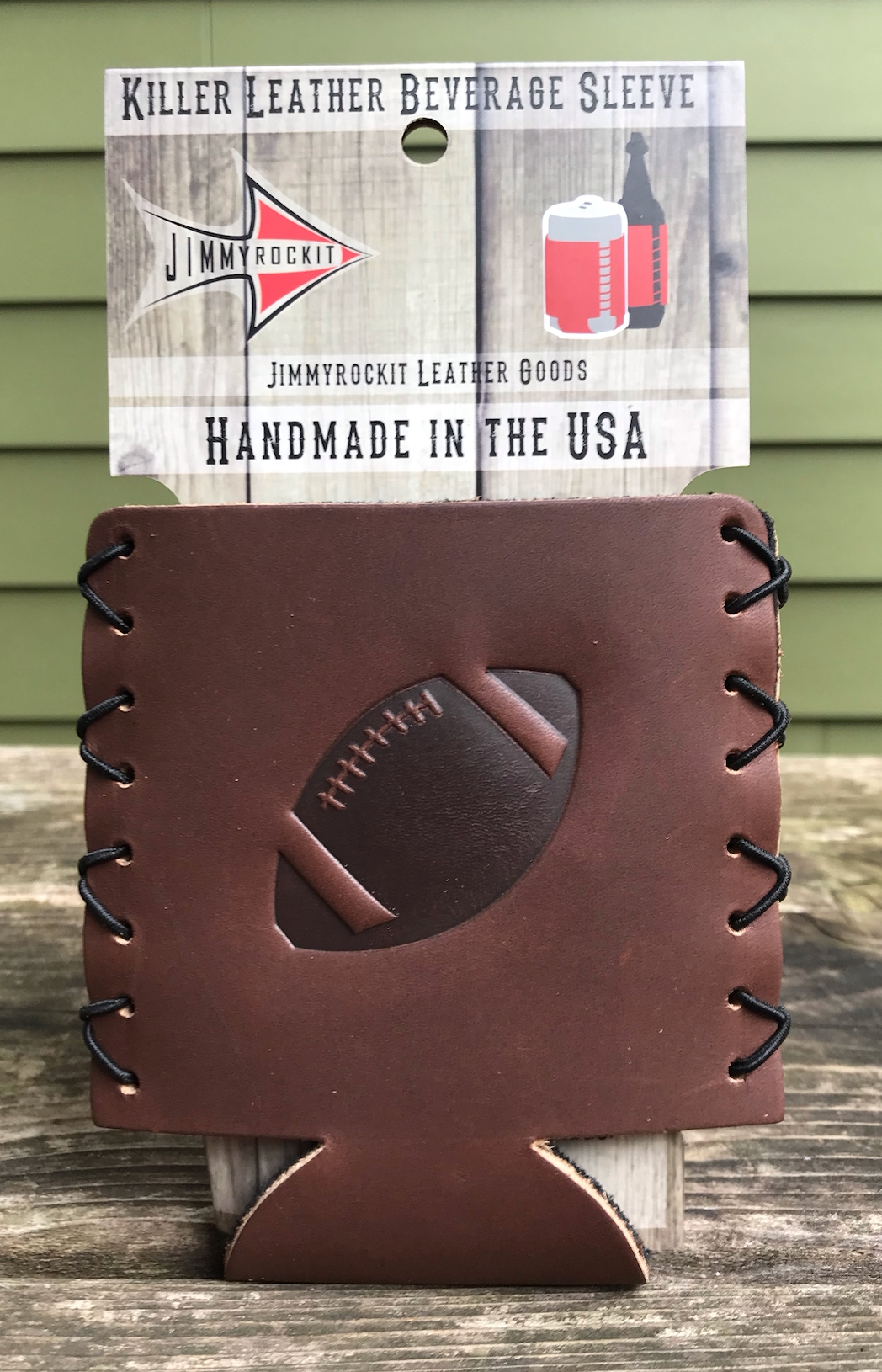 Leather Koozie - Football