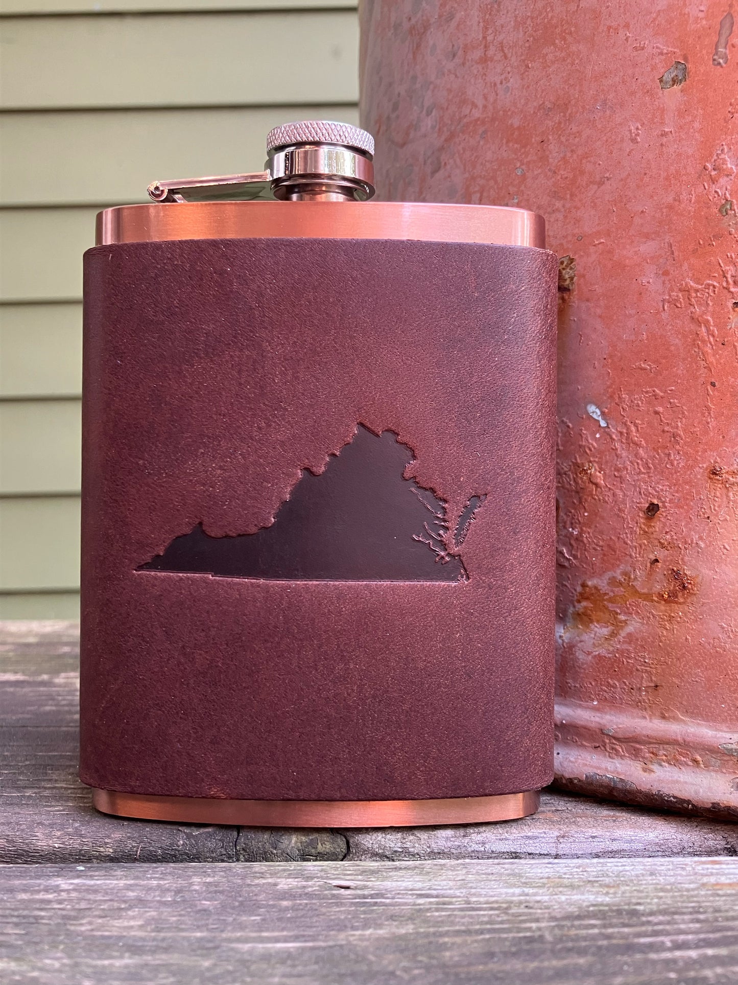 Leather Flask - Virginia