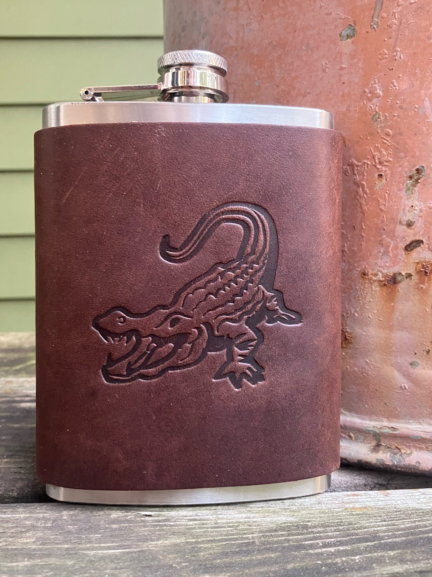 Leather Flask - Alligator