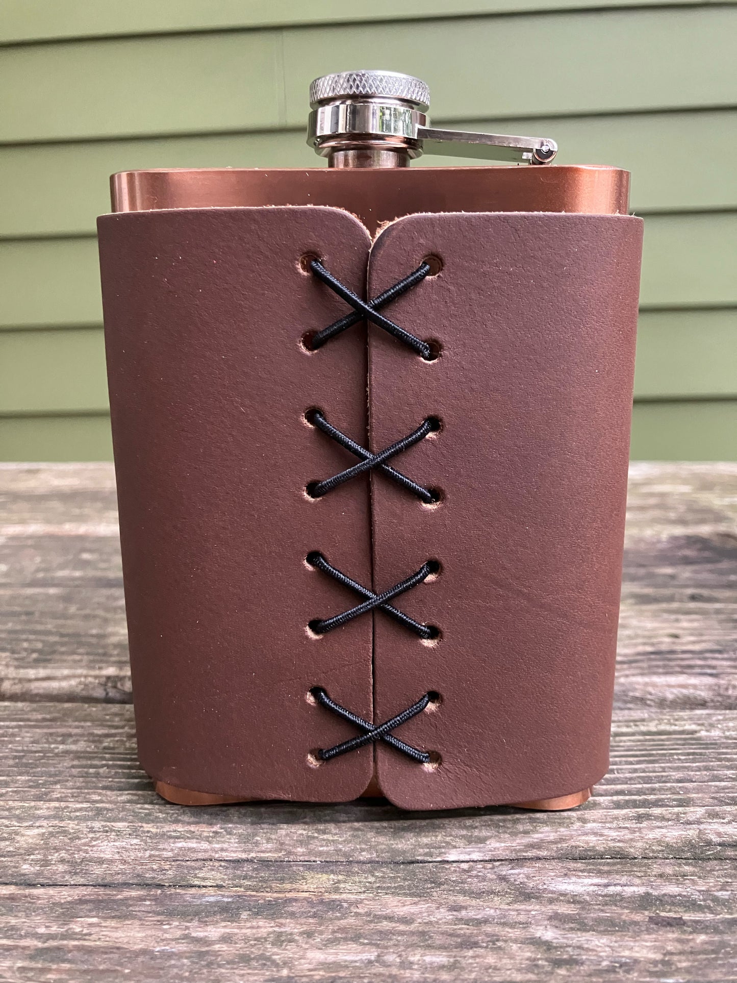 Leather Flask - Tiki Totem Pole