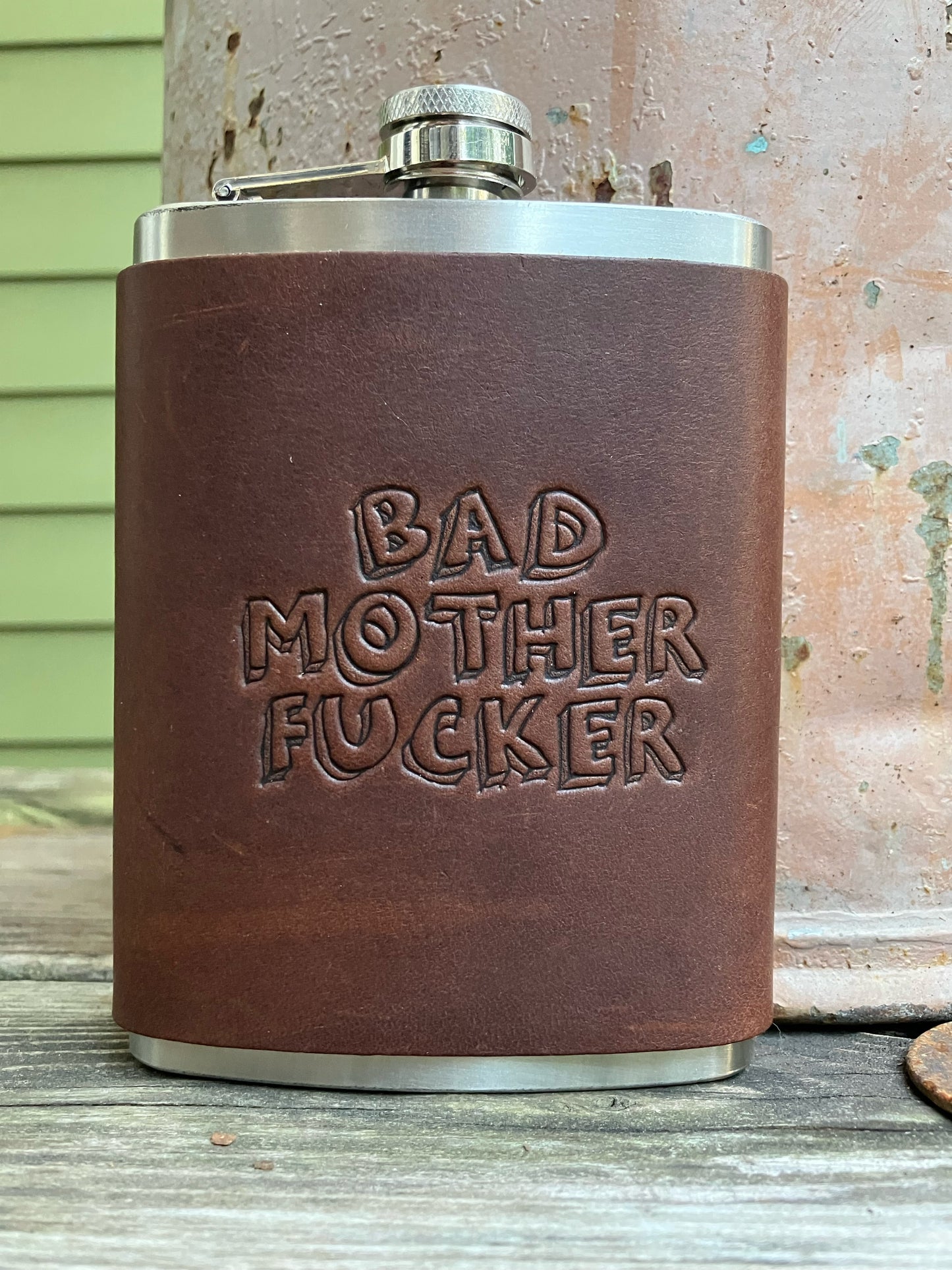 Leather Flask - Bad Mother Fucker