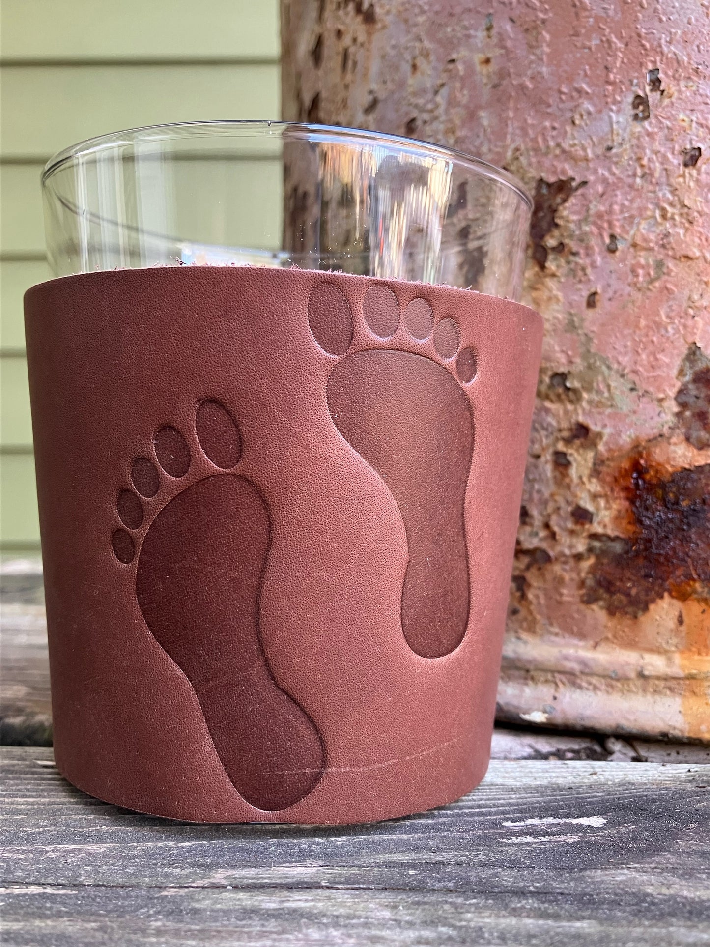 Leather Wrapped Whiskey Glass - Bare Feet