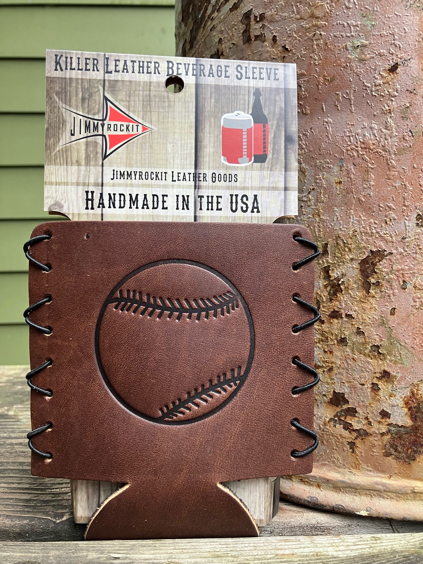 Leather Koozie - Baseball