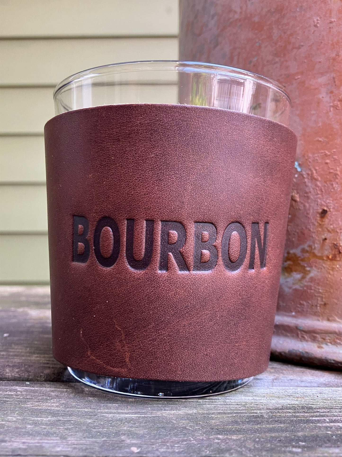 Leather Wrapped Whiskey Glass - Bourbon