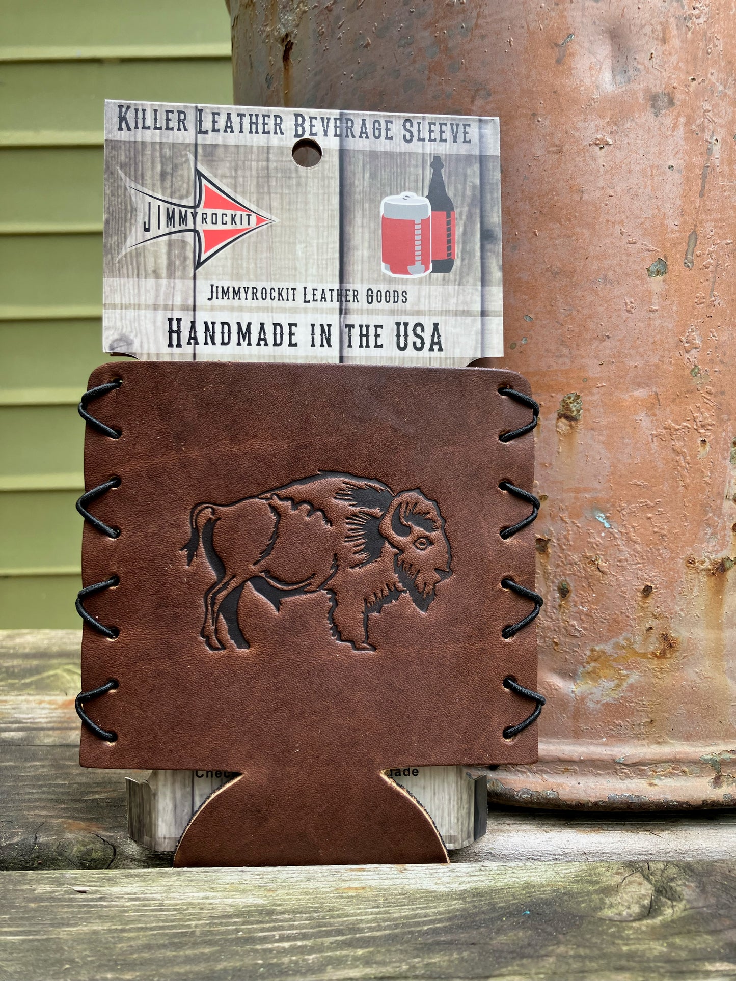 Leather Koozie - Buffalo Bison