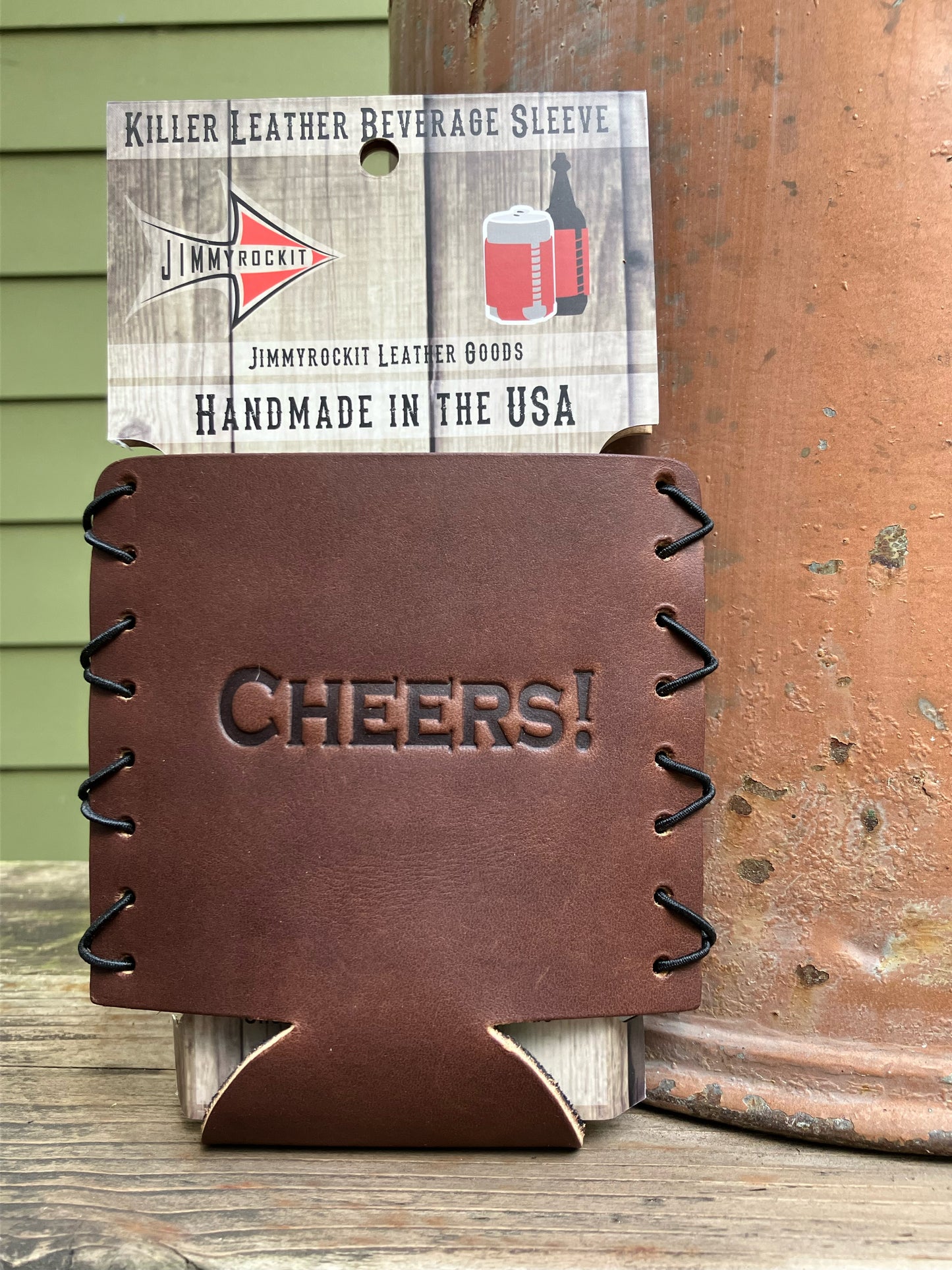 Leather Koozie - Cheers