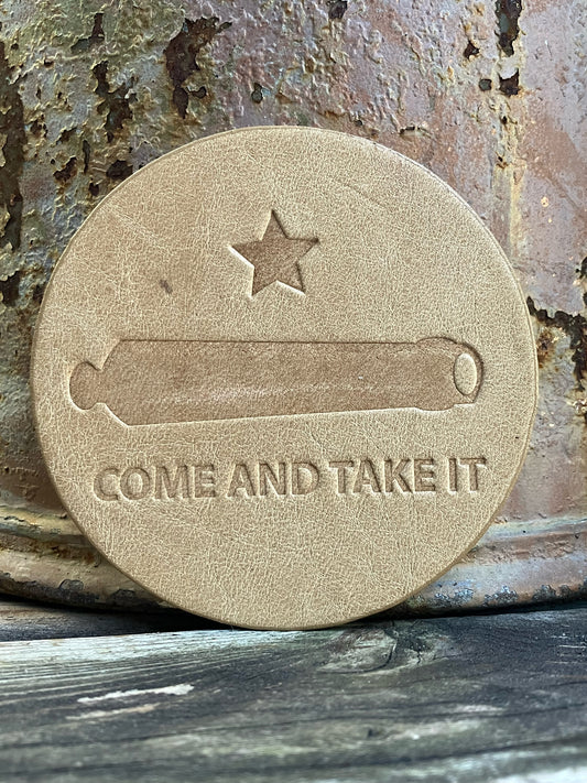 Leather Coaster - Come and Take It