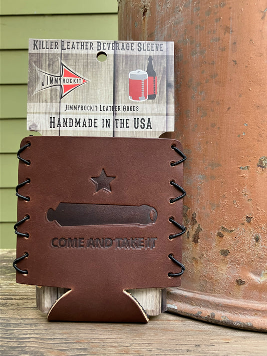 Leather Koozie - Come and Take It