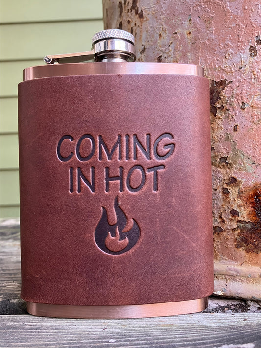 Leather Flask - Coming In Hot