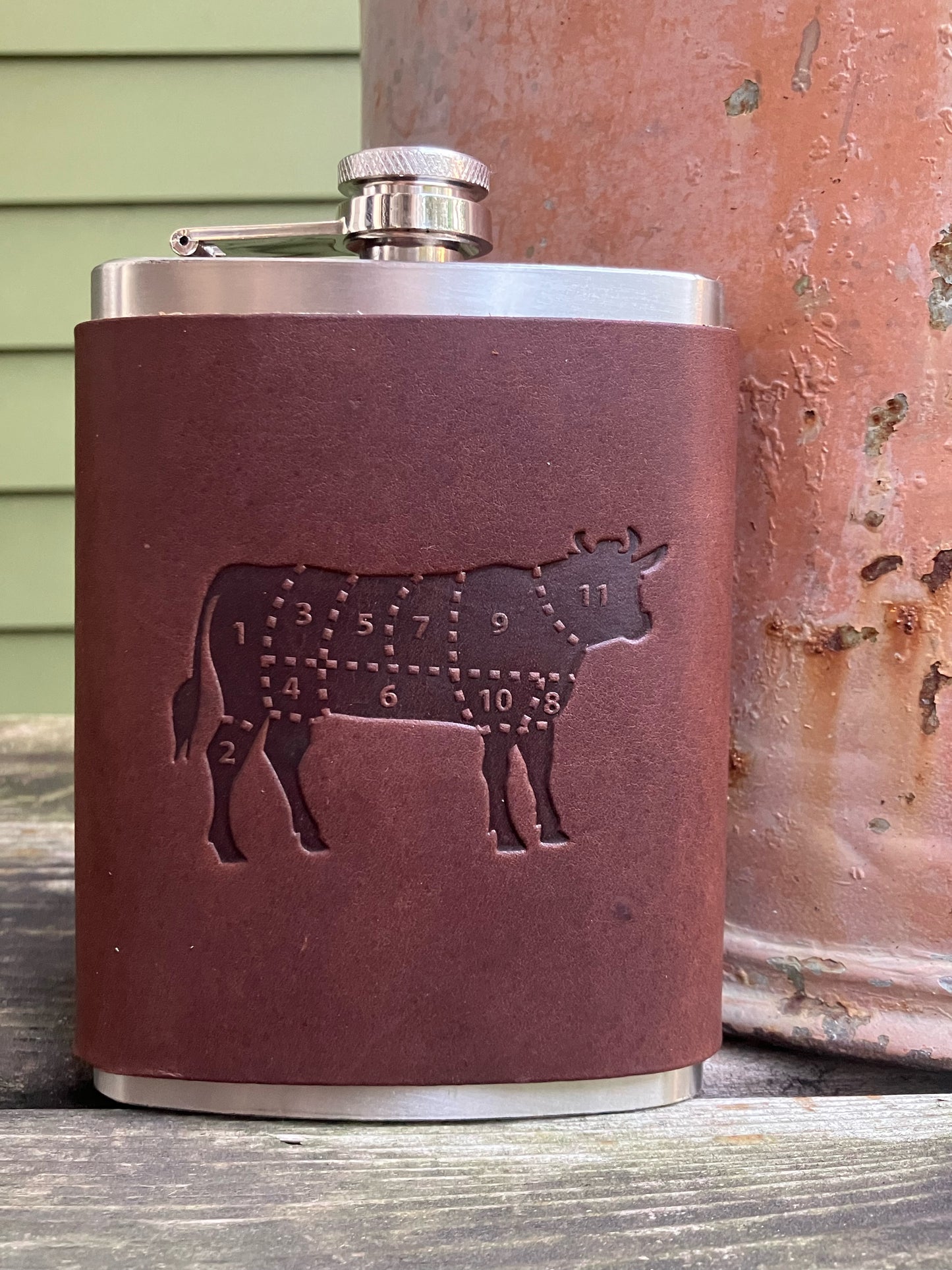 Leather Flask - Cow Cuts