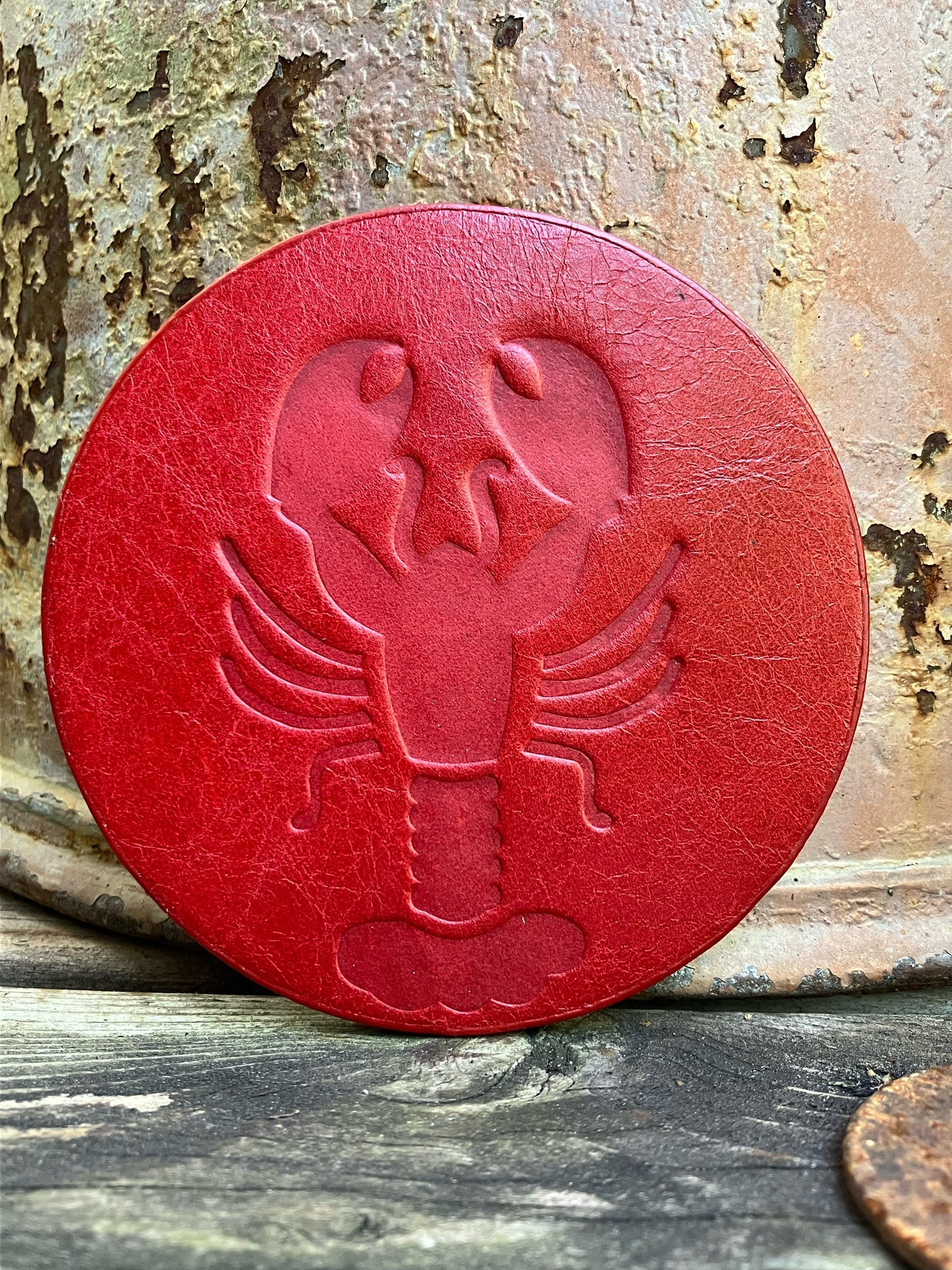 Leather Coaster - Lobster Crawfish