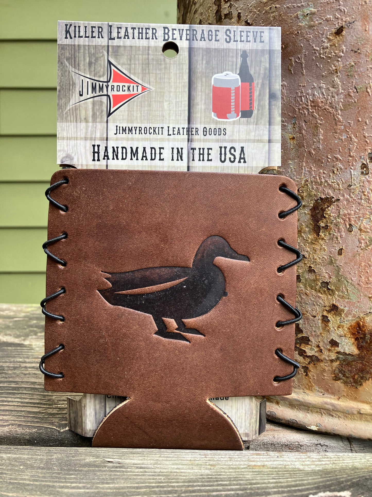 Leather Koozie - Duck