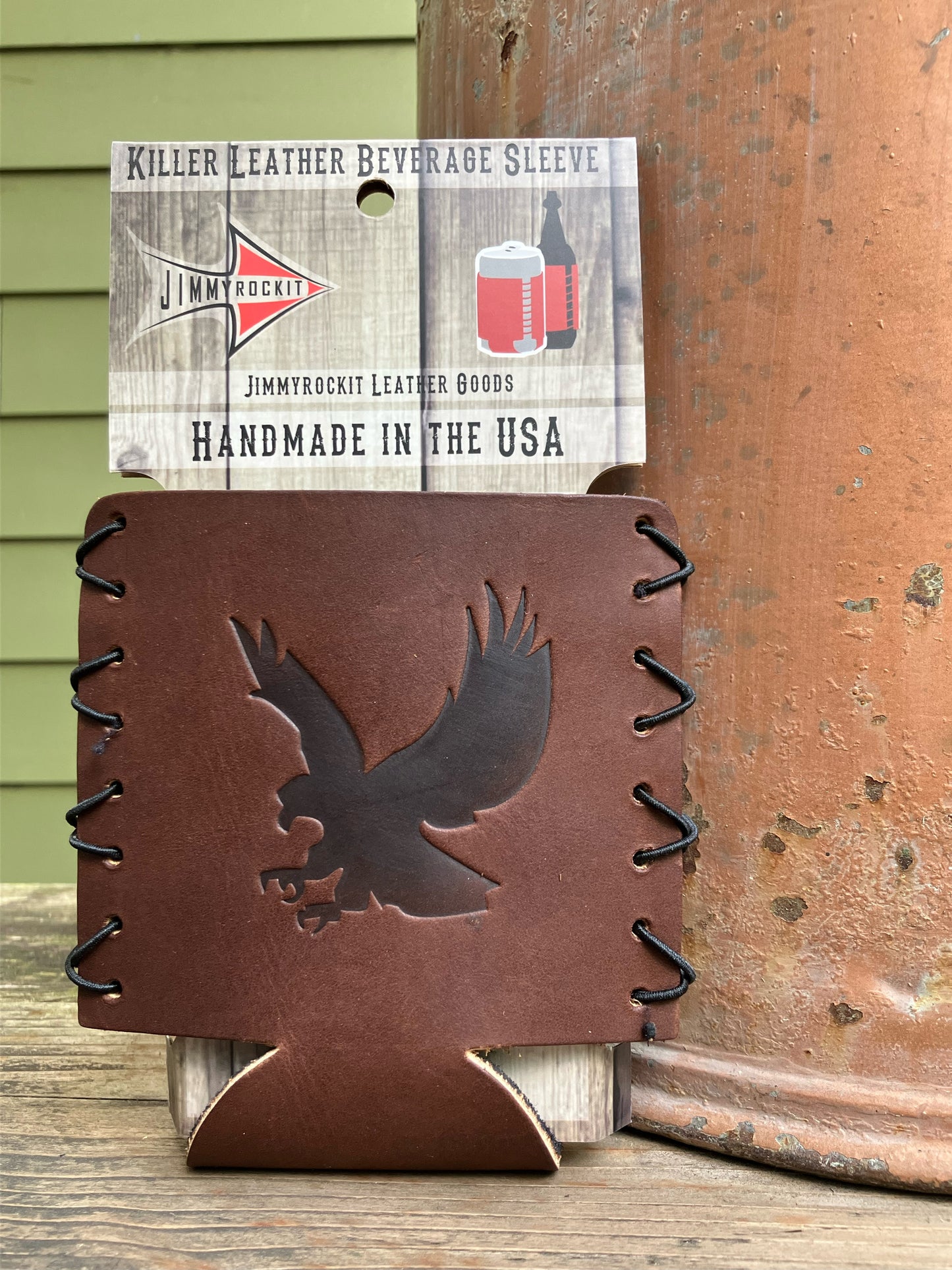 Leather Koozie - Eagle