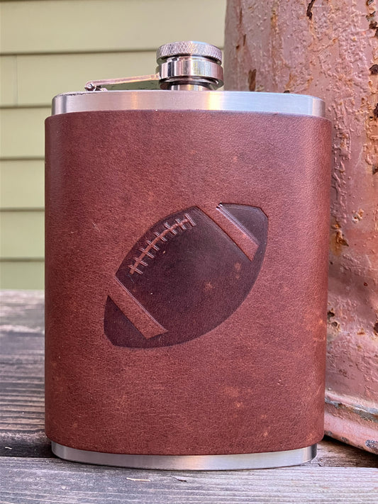 Leather Flask - Football