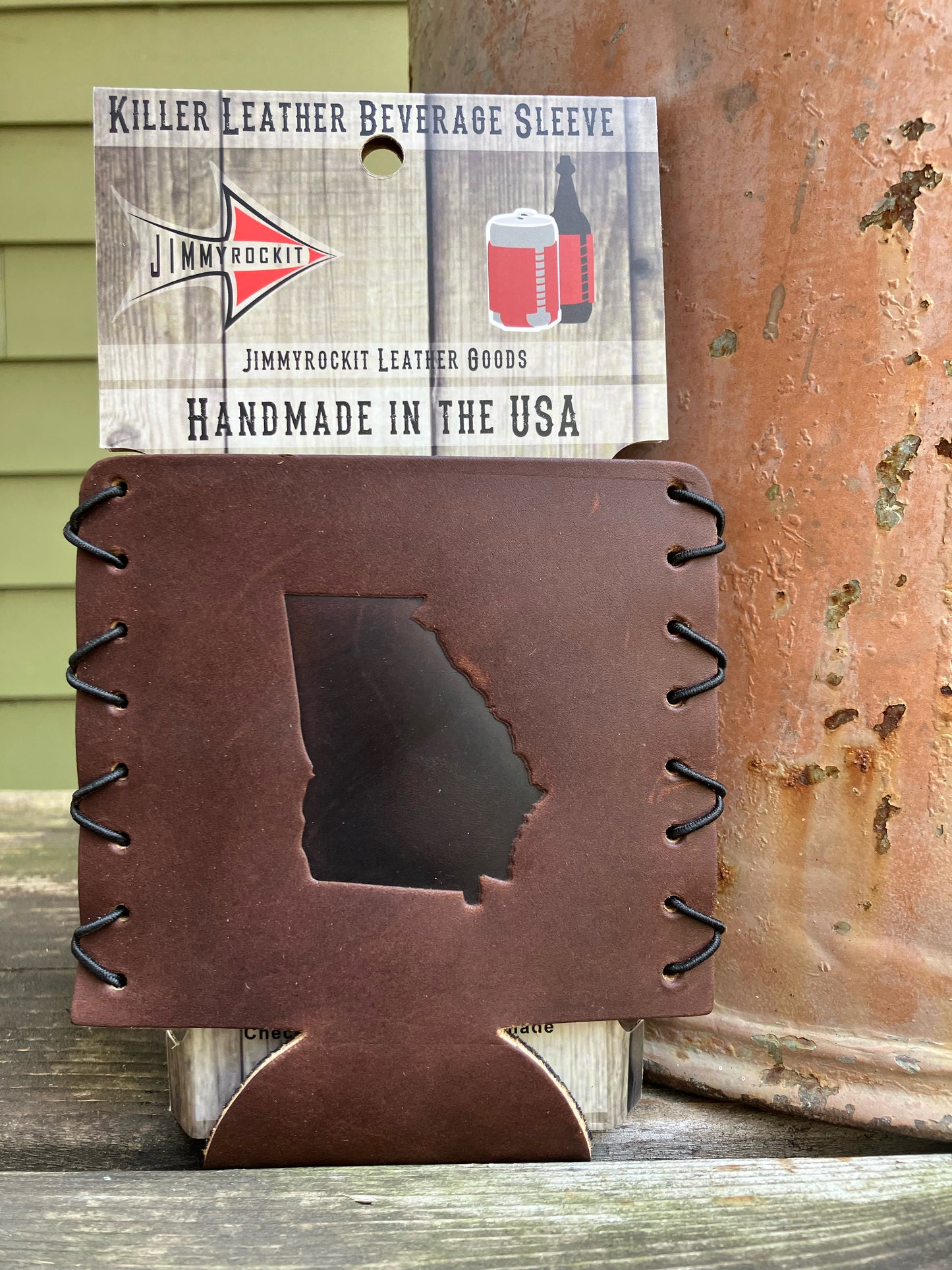 Leather Koozie - Georgia