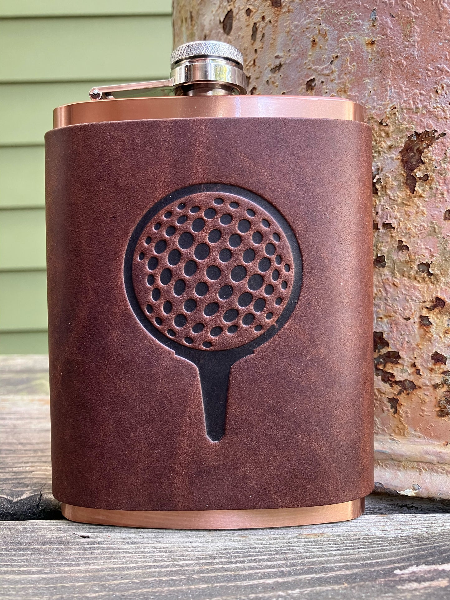 Leather Flask - Golf Ball