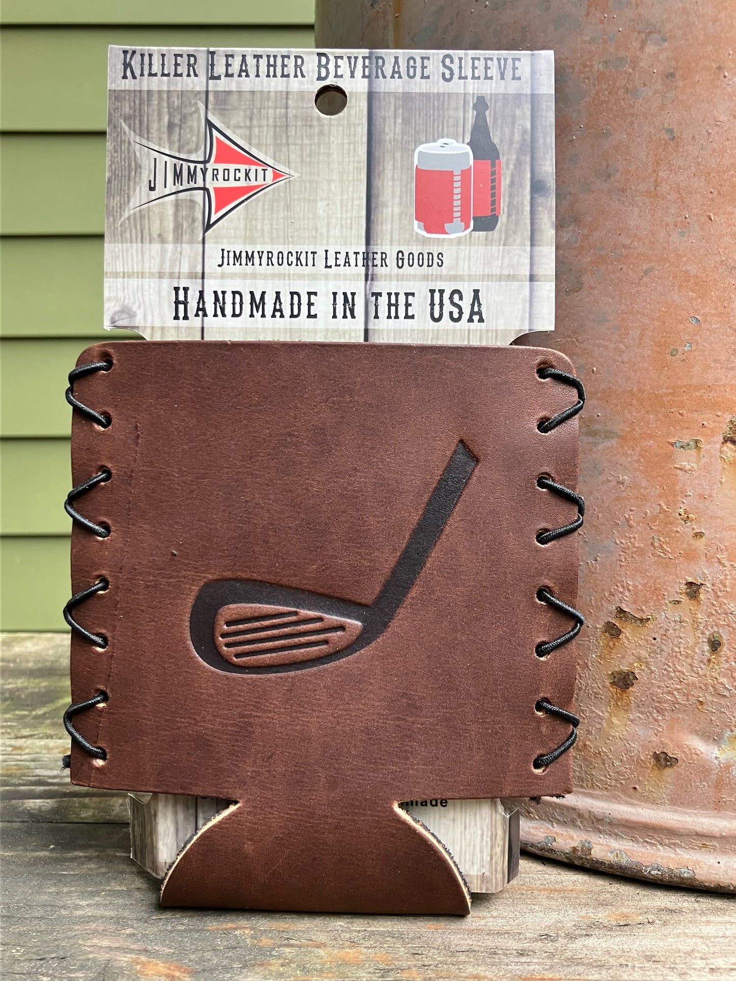Leather Koozie - Golf Club