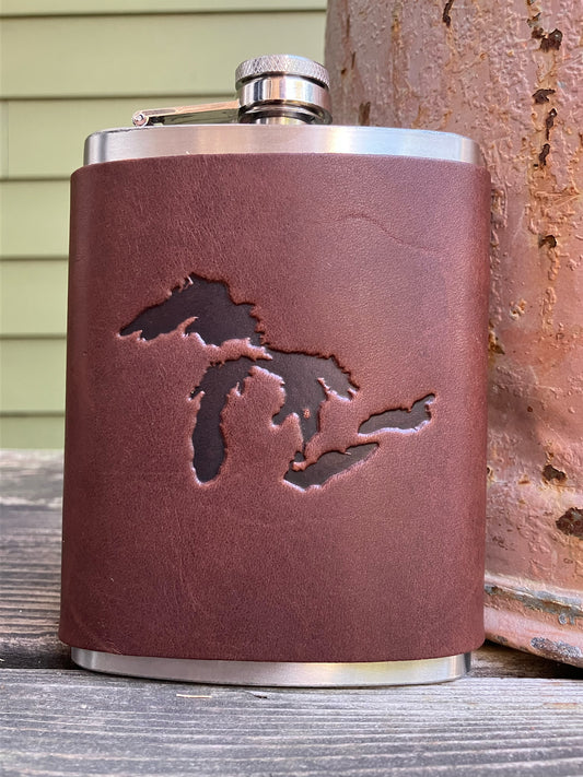 Leather Flask - Great Lakes of North America