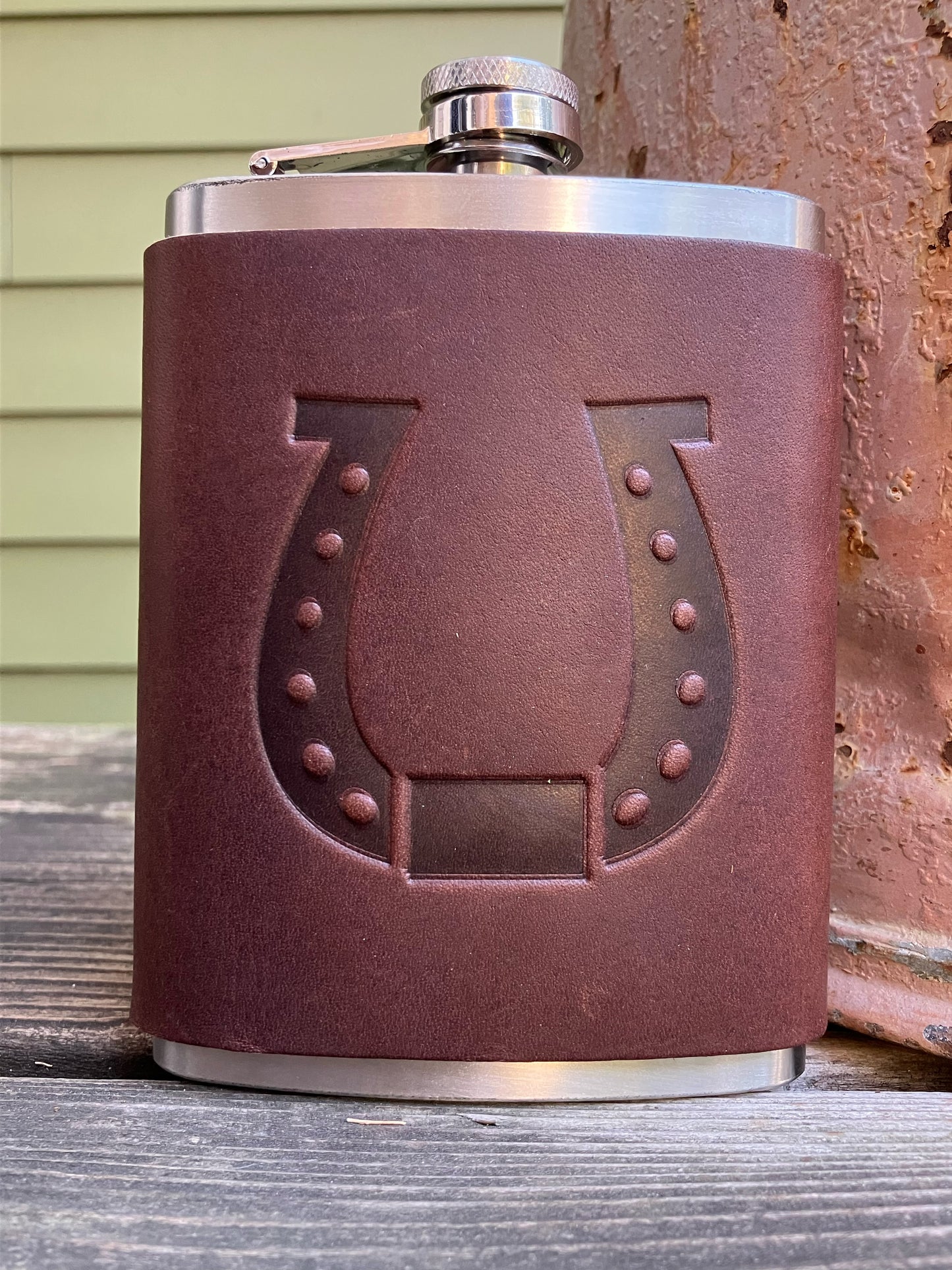 Leather Flask - Horseshoe