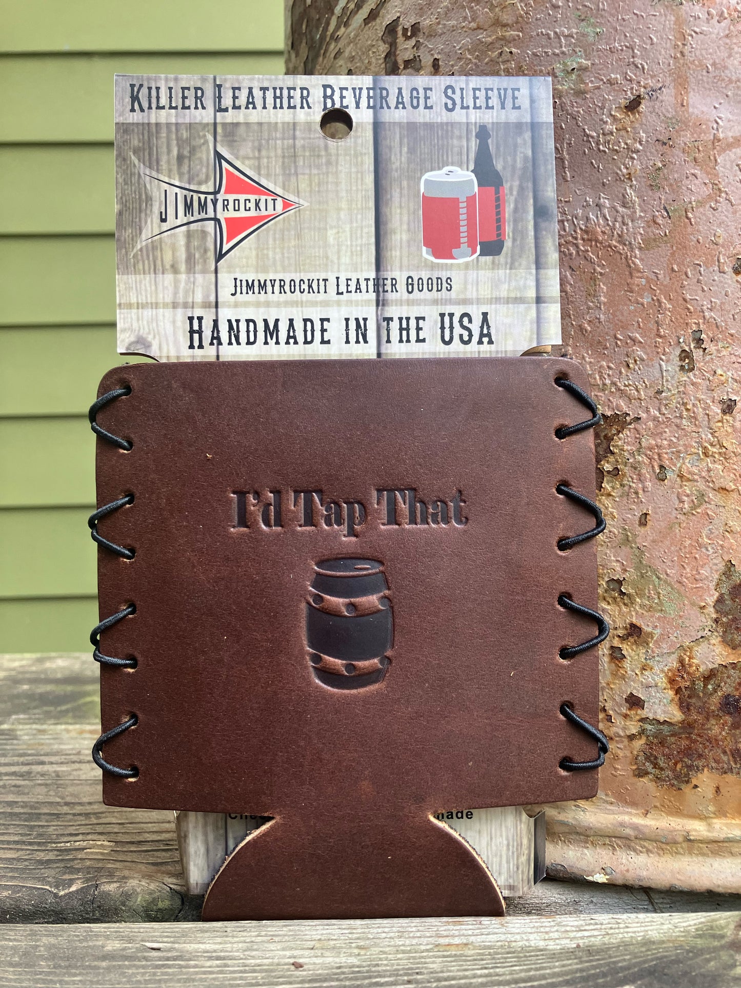 Leather Koozie - I'd Tap That