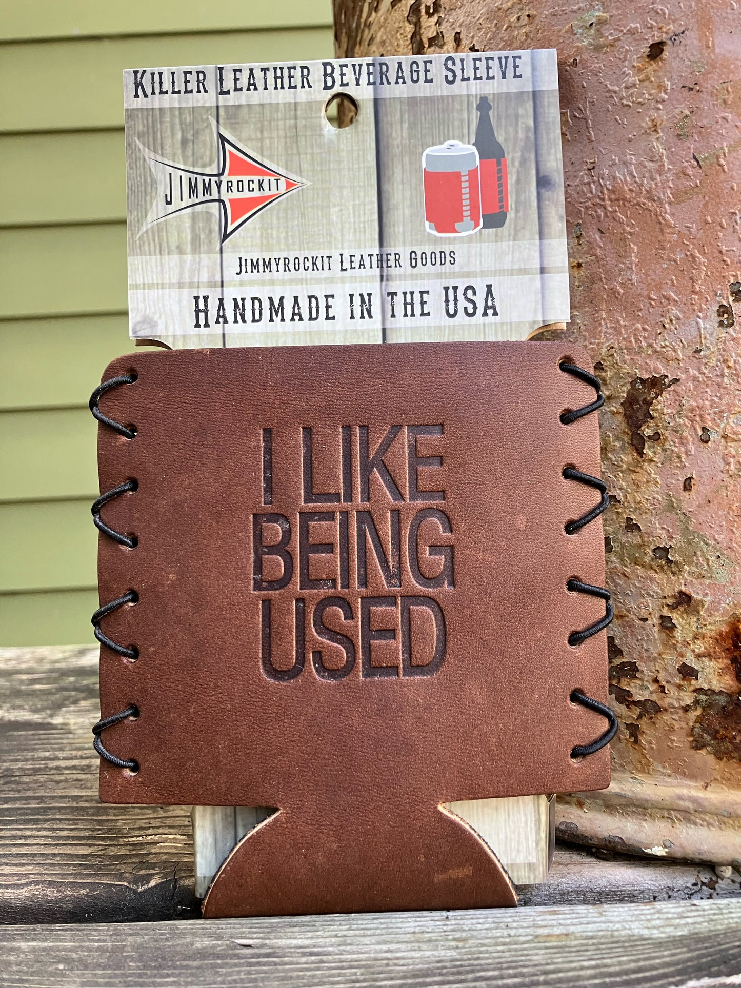 Leather Koozie - I Like Being Used