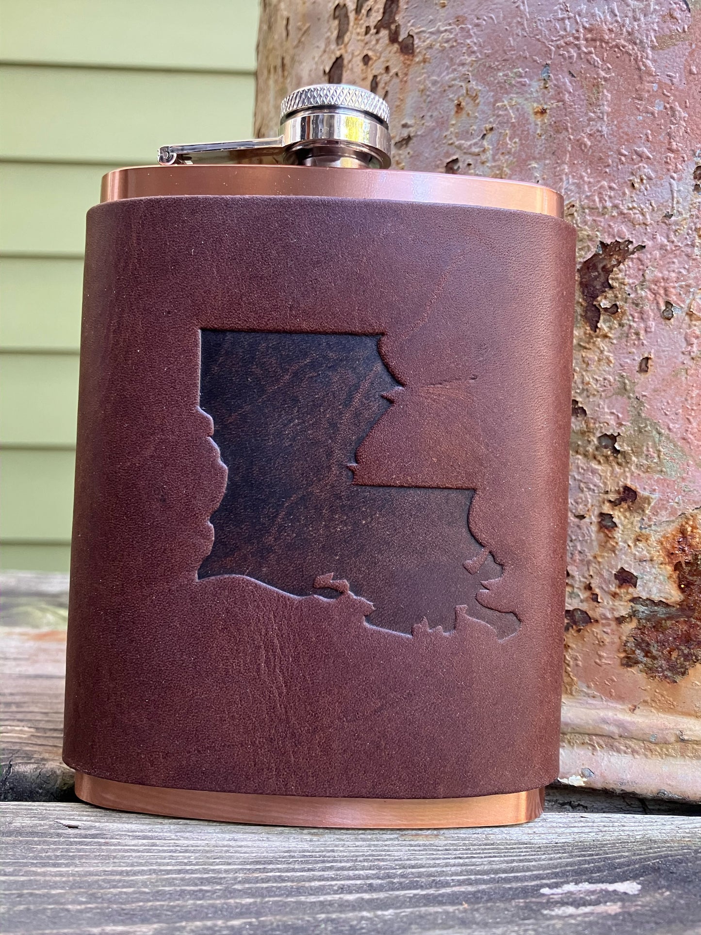 Leather Flask - Louisiana