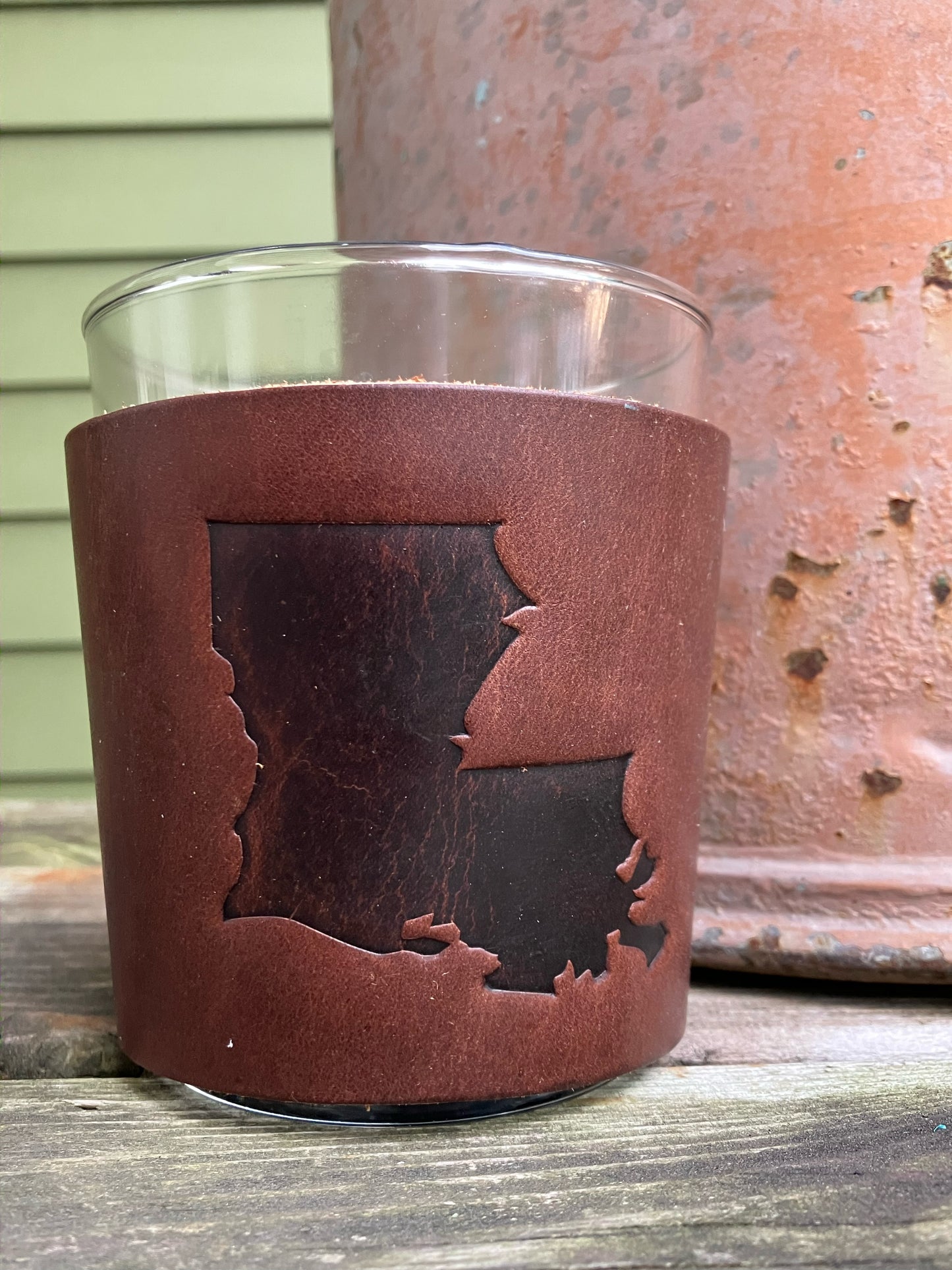 Leather Wrapped Whiskey Glass - Louisiana