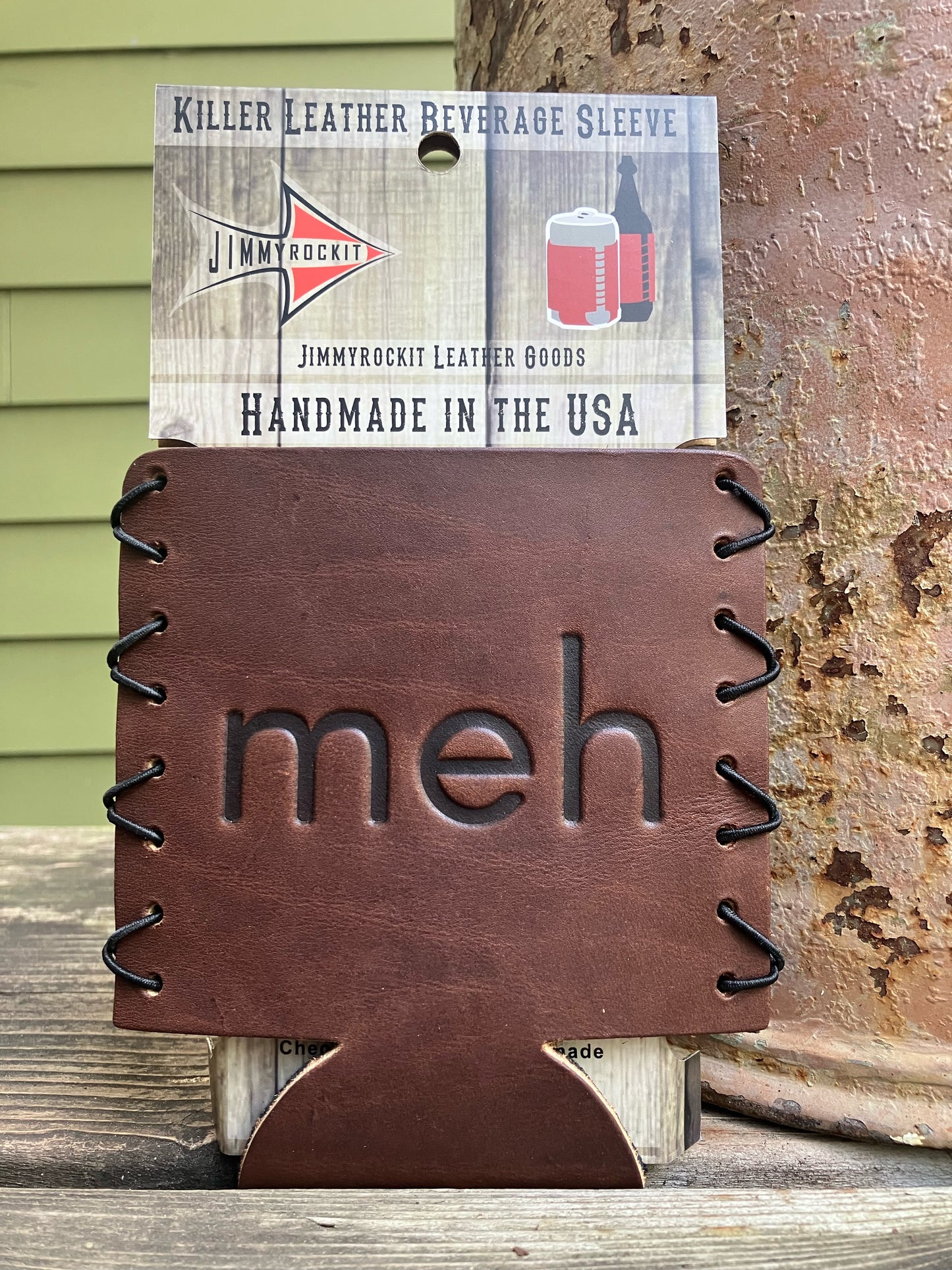 Leather Koozie - Meh