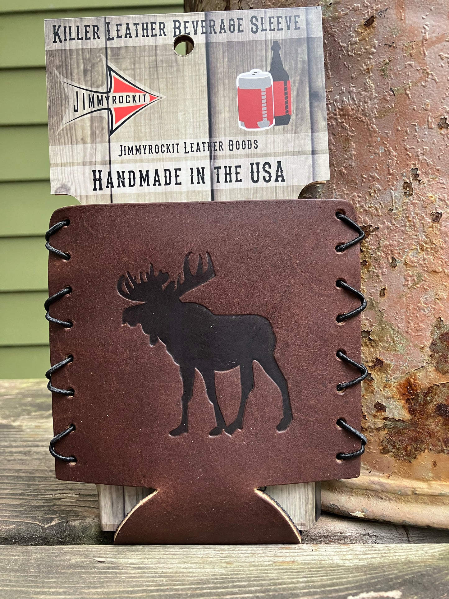 Leather Koozie - Moose