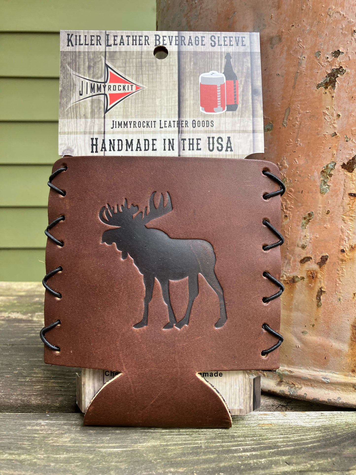 Leather Koozie - Moose