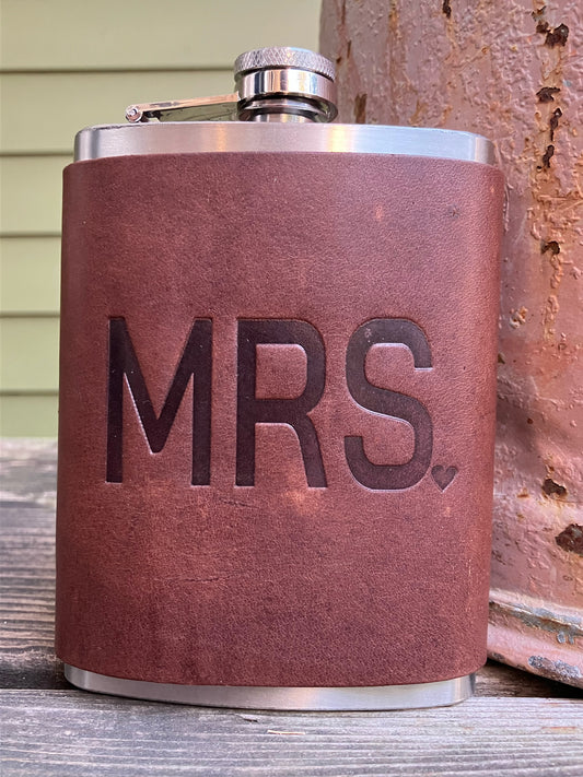 Leather Flask - Mrs.