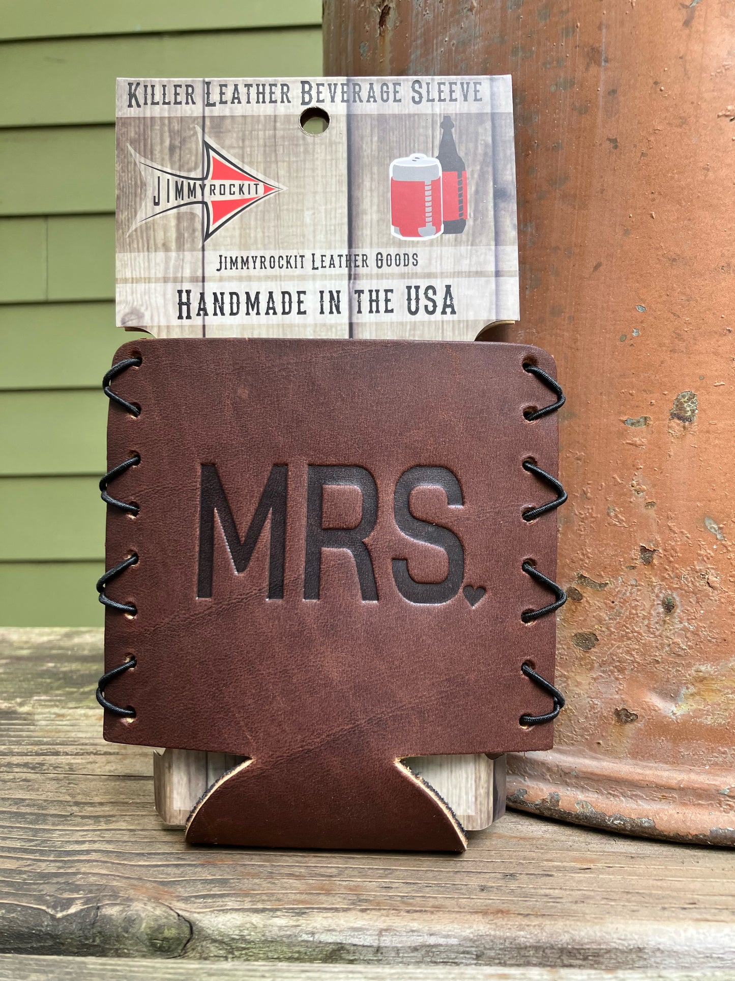 Leather Koozie - Mrs.