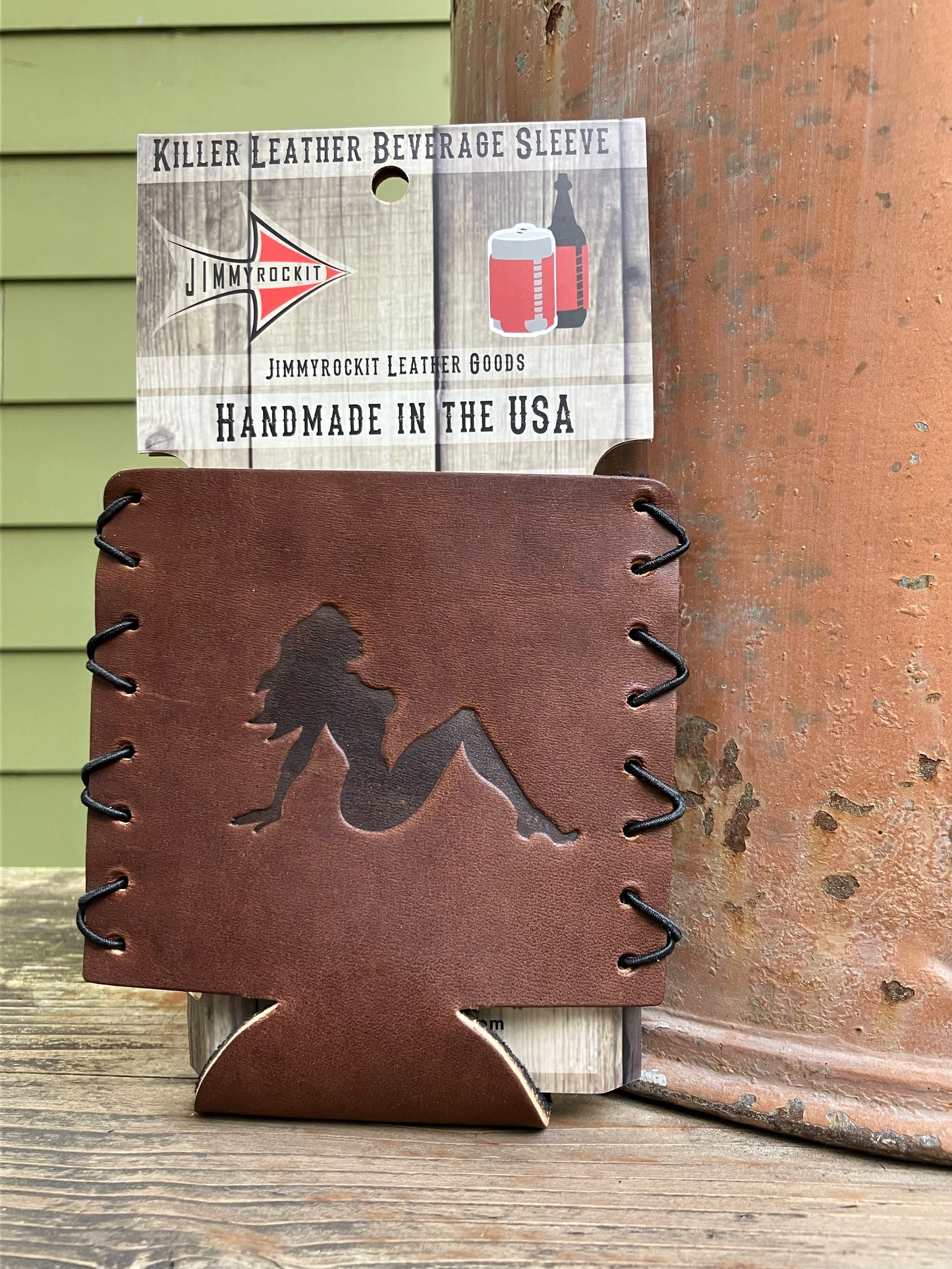 Leather Koozie - Mudflap Girl