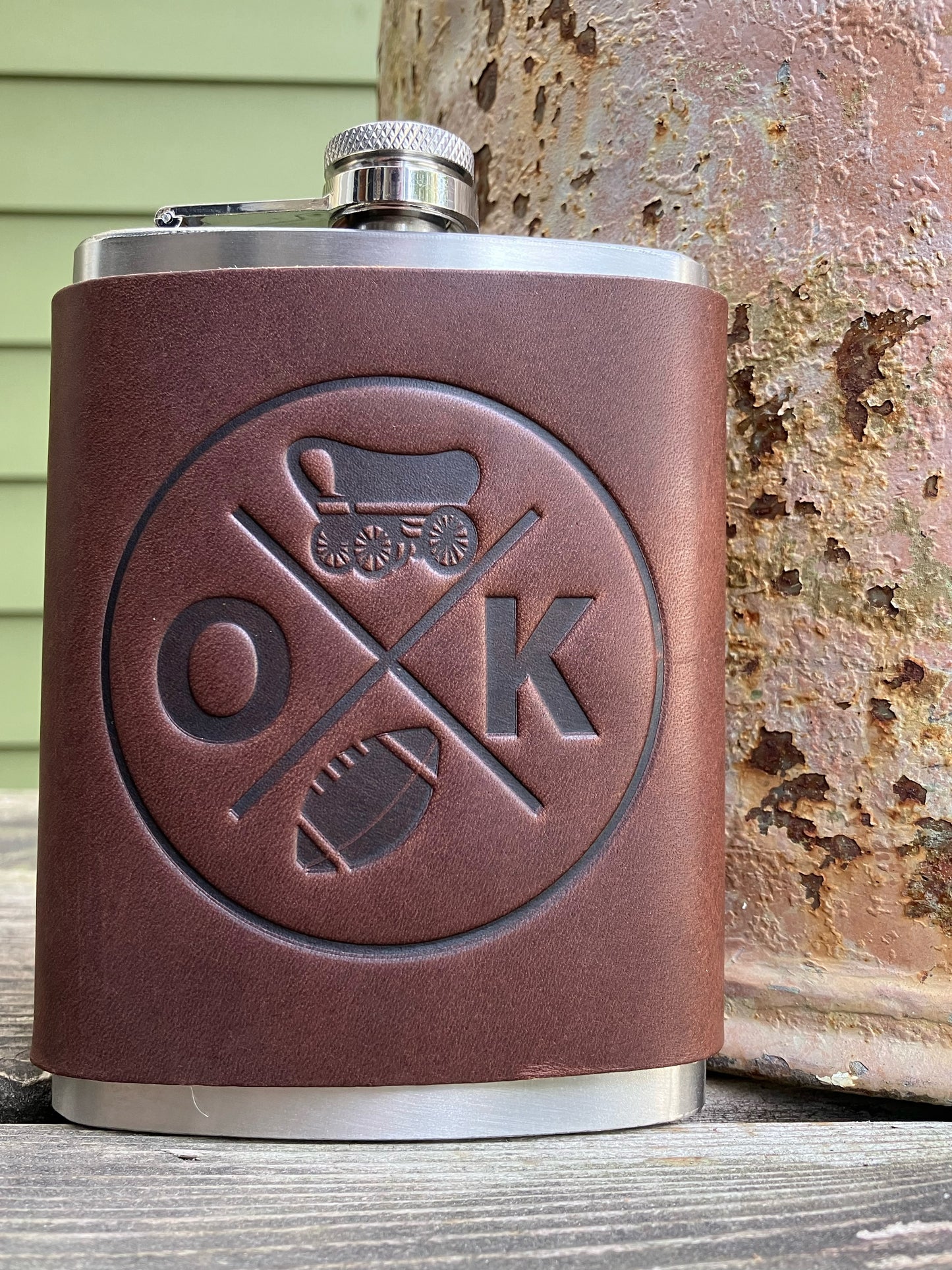 Leather Flask - Oklahoma Football