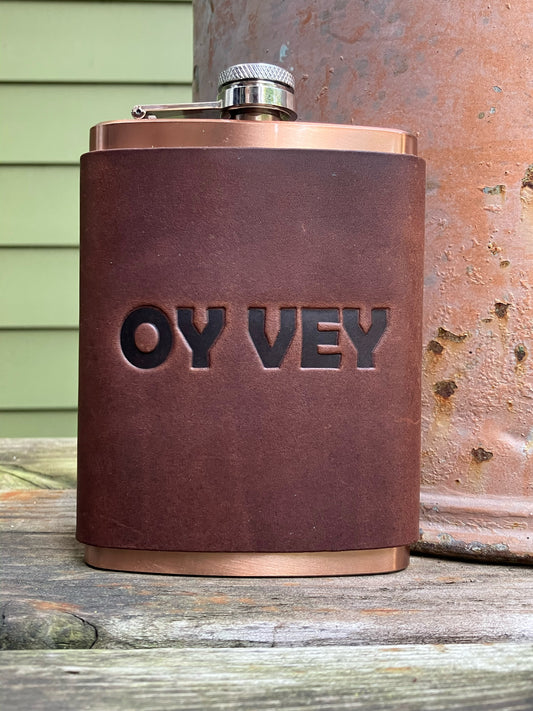 Leather Flask - Oy Vey