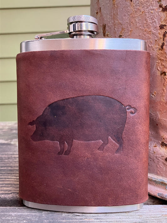 Leather Flask - Pig