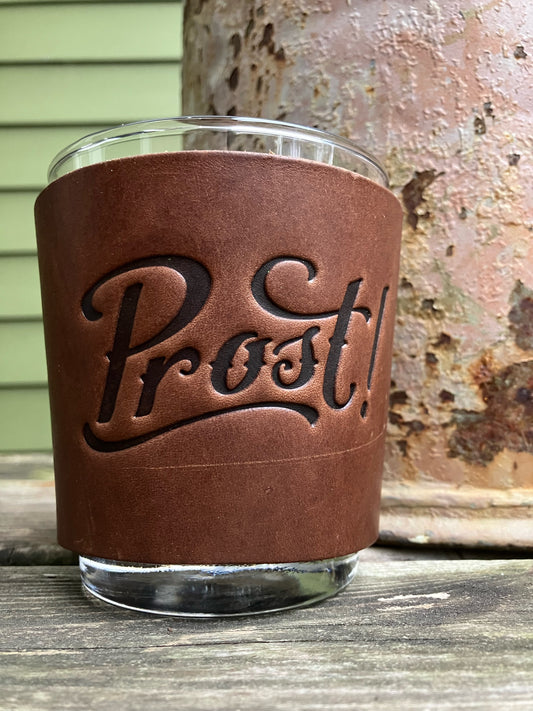 Leather Wrapped Whiskey Glass - Prost