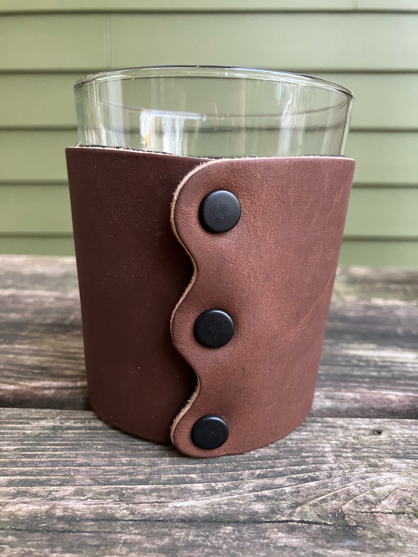 Leather Wrapped Whiskey Glass - Woof