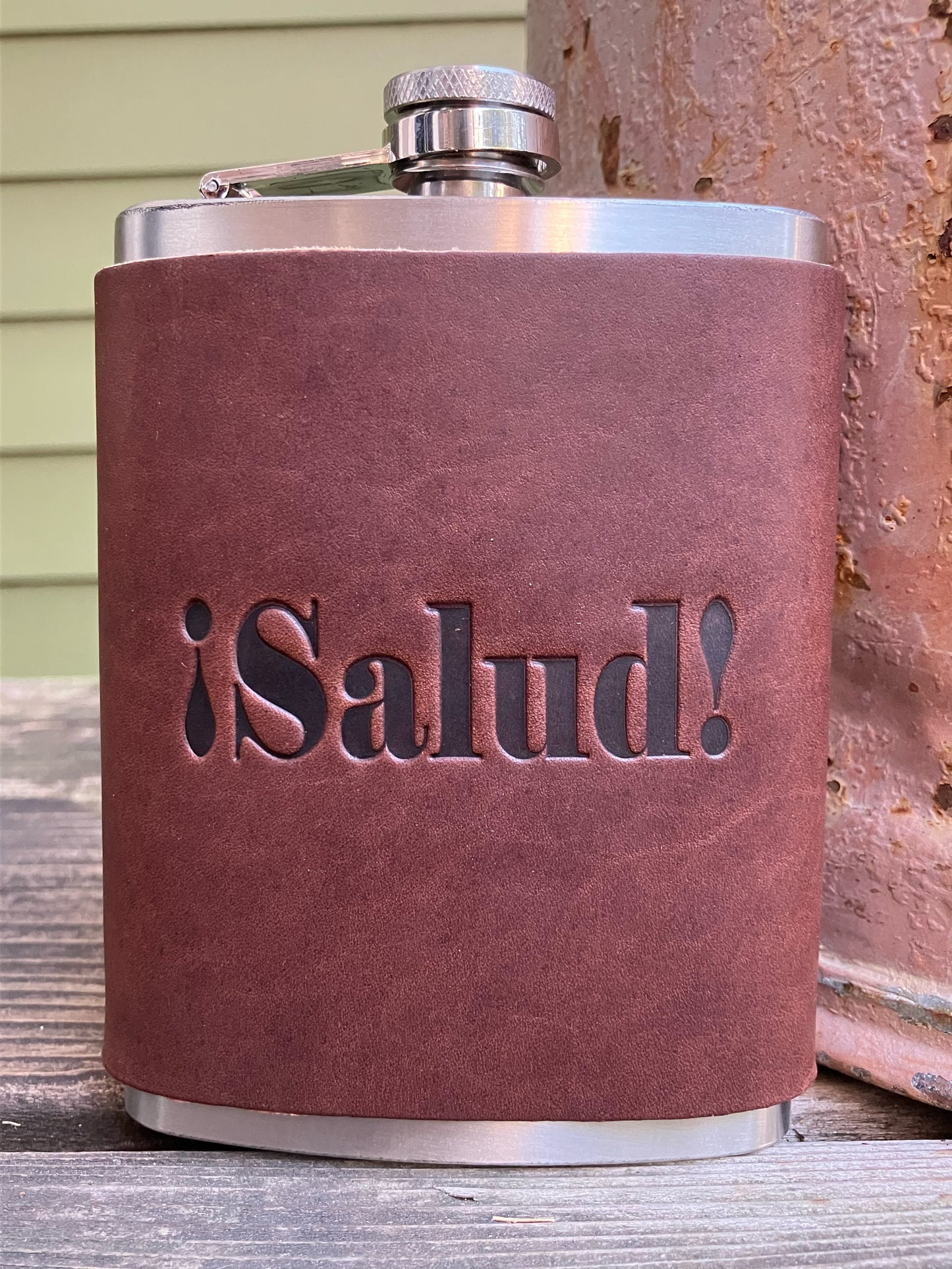 Leather Flask - Salud