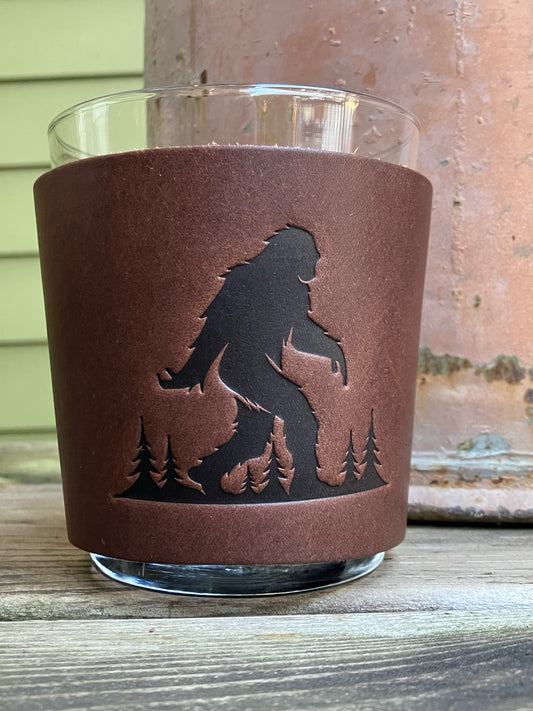 Leather Wrapped Whiskey Glass - Sasquatch
