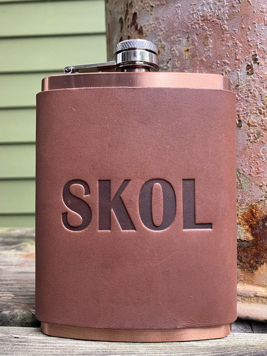 Leather Flask - SKOL