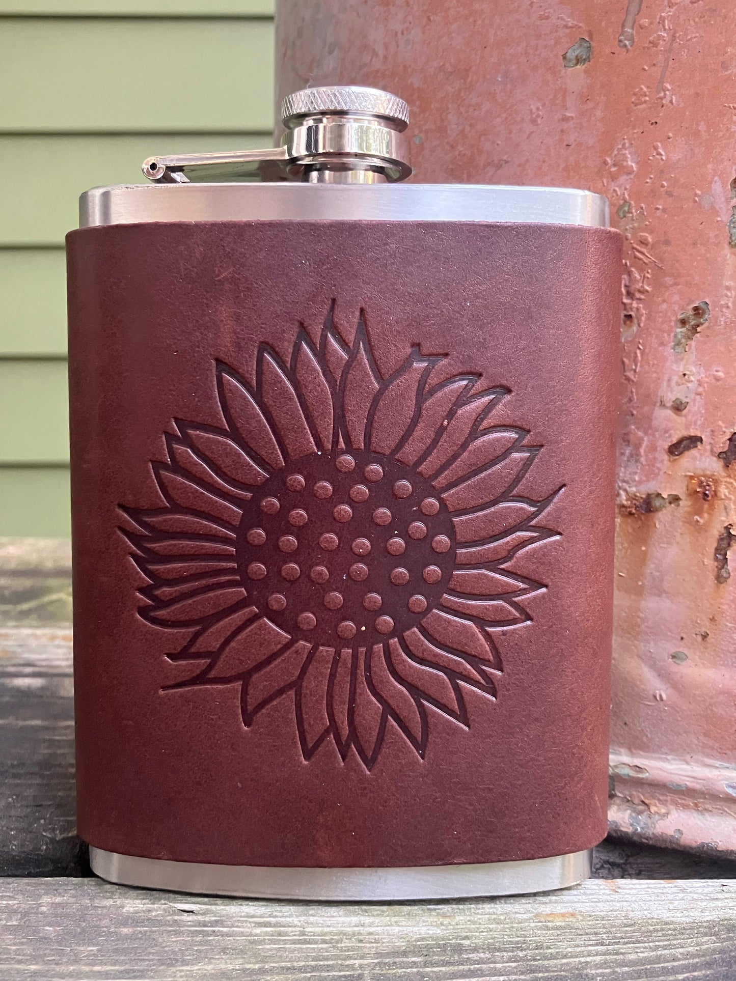 Leather Flask - Sunflower