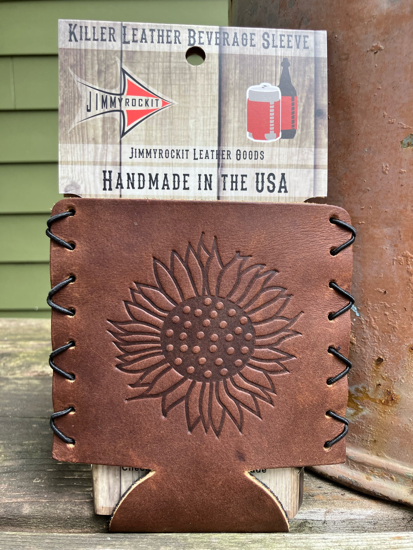 Leather Koozie - Sunflower