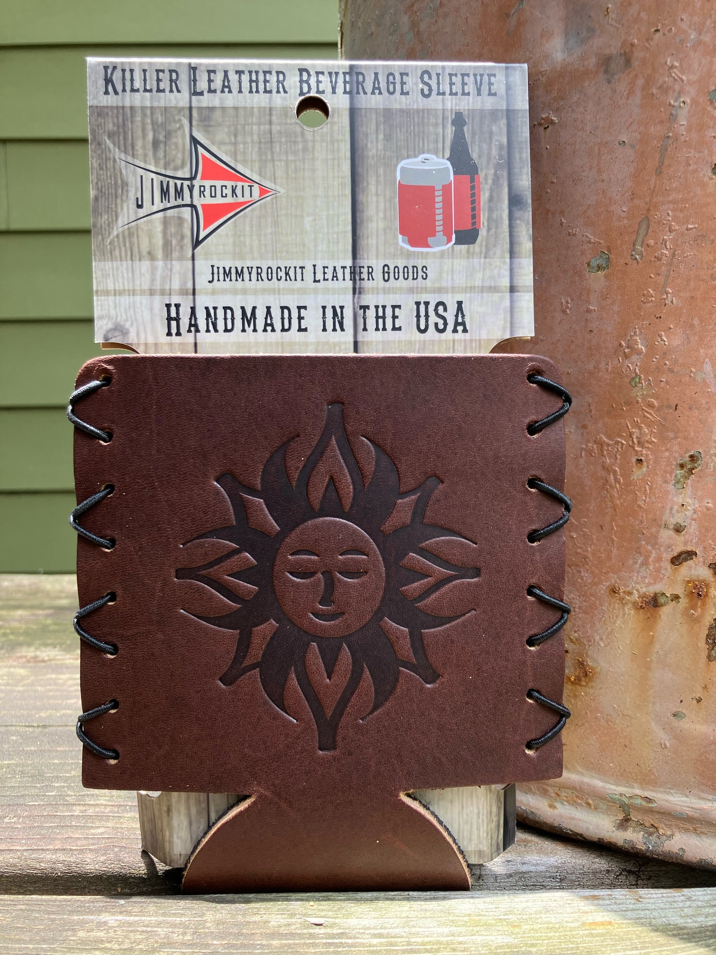 Leather Koozie - Sun